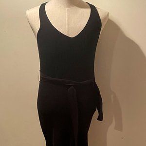 Black Calvin Klein Ribbed-knit Dress